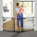 KINGSO White/Black Adjustable Auto Close Metal Baby Gate with Swing Door For Doorway Stairs