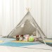 Large Teepee Tent Kids Cotton Canvas Play House Boy Girls Wigwam