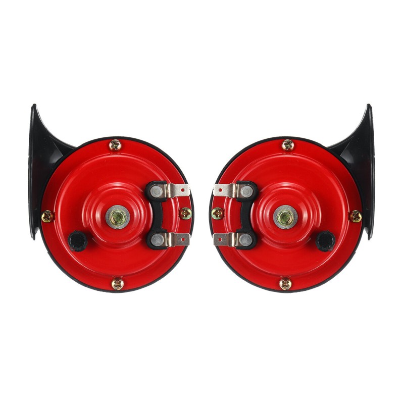 12V Loud Air Horn Waterproof High Low Dual Tone For Motorcycle Car Van Boat Siren Twin Lorry Red Black