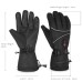 5-Finger Winter Motorcycle Gloves 3 Gears Temperature Adjustment Full Palm Leather Touchscreen Heating with 5000mAh Battery