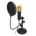 Audio Dynamic USB Condenser Sound Recording Vocal Microphone Mic Kit With Stand Mount