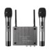 Gitafish K28 Wireless Handheld Microphone System with 2 Cordless Mics and Receiver Box Professional Live Equipment Optional 25 Channels UHF Band Wire