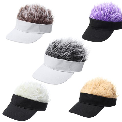 Creative Wig Baseball Hat Hip Hop Sunshade Golf Hat Wacky Duck Tongue Sun Hat