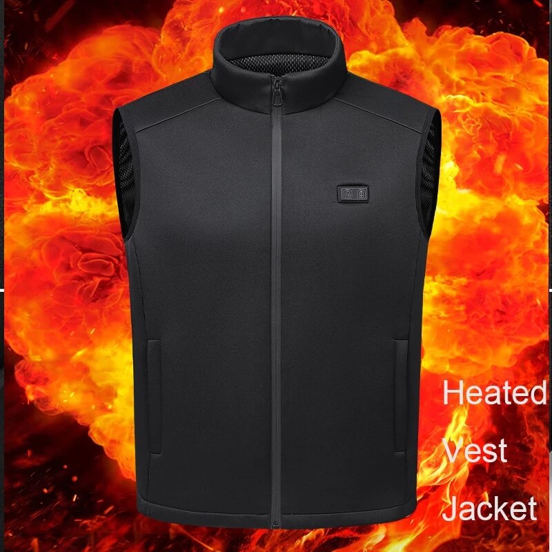 Electric Heating Vest Jackets for Men Women Black Plus Size M-6XL Waistcoat Outdoor Thermal Heated Chaleco Tactico Skiing Hiking