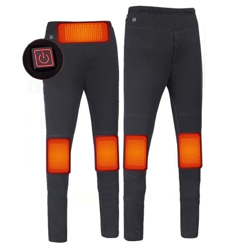 TENGOO 3-Gears Control Electric Heated Warm Pants Men Women USB Heating Base Layer Elastic Long Johns Insulated Heated Trousers for Camping Hiking