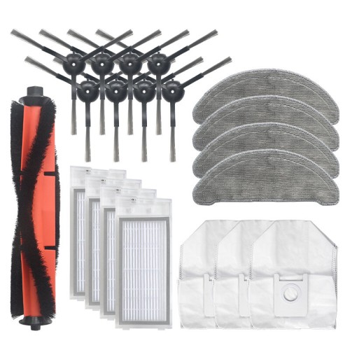Roidmi EVE Plus Robot Vacuum Cleaner Main Brush HEPA Filter Side Brush Dust Bag Mop Cloth Replacement Accessories Parts [Non-Original]