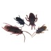 20pcs/set Halloween Plastic Cockroach Bug Joke Toys Realistic Roaches for Halloween Fool's Day Party Decoration