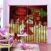 2PCS 3D Print Window Curtain Drapery Door Screen Panel for Christmas Decoration