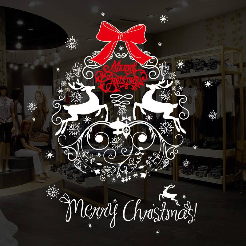 Miico XH7241 Christmas Sticker Home Decoration Sticker Window and Wall Sticker Shop Decorative Stickers