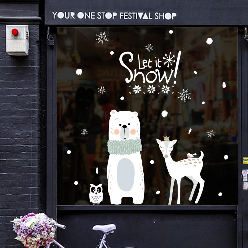 Miico XL870 Christmas Sticker Home Decoration Sticker Window and Wall Sticker Shop Decorative Stickers