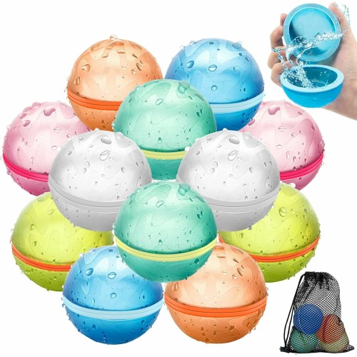 Reusable Magnetic Refillable Water Balls Summer Outdoor Water Toy for Kids and Adults Self Sealing Quick Filling Water Balloons Pool Beach Toys for Boys and Girls