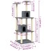 Cat furniture with sisal scratching posts 141 cm dark gray