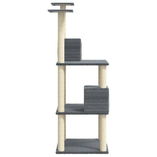 Cat furniture with sisal scratching posts 141 cm dark gray