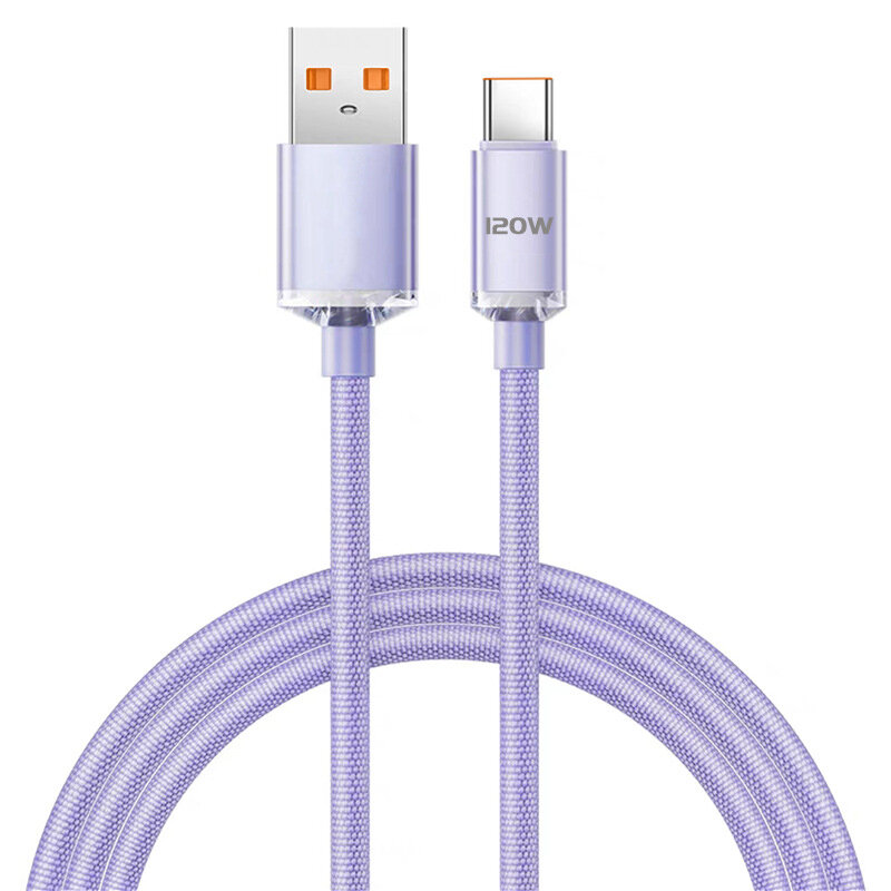 120W USB-A to Type-C Cable Fast Charging Data Transmission Tinned Copper Core Line 1M/2M Long for Huawei Mate50 for Samsung Galaxy S23 for Xiaomi 13 pro for Redmi K60 for Oppo Reno9
