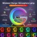 15W 10W 7.5W 5W Multifunctional Wireless Charger Alarm Clock Speaker RGB Light Fast Charging Station for iPhone 15 14 13 for Huawei Mate60 Pro for Samsung Galaxy S23 for Xiaomi 13pro