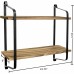 2-Tier Wooden Wall Mounted Floating Shelves DIY Storage Shelving Display Bracket