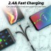 2.4A USB-A to Type-C/iP/Micro Cable Fast Charging Copper Core Line 0.27M Long for iPhone 12 13 14 14Pro 14 Pro Max for Huawei Mate50 for Samsung Galaxy S23 for Xiaomi 13pro