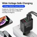 3.1A 3-Port USB Charger Digital Display Fast Charging Wall Charger Adapter EU Plug for iPhone13 14 14 Pro Max for Huawei Mate50 for Xiaomi Mi13 for Samsung Galaxy S22 for Redmi K60