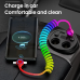 3A 3in 1 USB-A to iP/Type-C/Micro USB Spring Cable Fast Charging Data Transmission Copper Core Line 1M Long for Huawei Mate50 for Samsung Galaxy S23 for Xiaomi 13 for Oppo Reno9 for iPhone 12 13 14 14Pro 14 Pro Max
