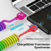 3A 3in 1 USB-A to iP/Type-C/Micro USB Spring Cable Fast Charging Data Transmission Copper Core Line 1M Long for Huawei Mate50 for Samsung Galaxy S23 for Xiaomi 13 for Oppo Reno9 for iPhone 12 13 14 14Pro 14 Pro Max
