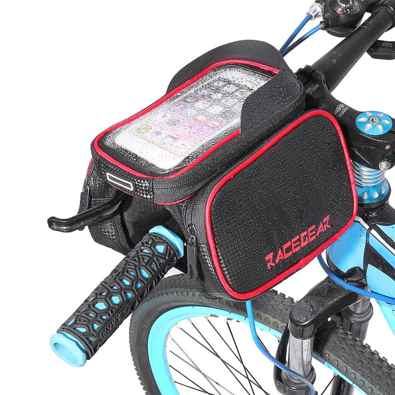 6.2" Mobile Phone Bicycle Front Bag Frame Case Tube Touch Screen Bilateral Bag