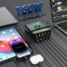 868H 160W 5-Port USB PD Charger Dual USB-A QC3.0+Dual PD65W Type-C+65W Type-C PD3.0 with 15W 10W 7.5W 5W Wireless Fast Charger for iPhone 14 14Pro 14Pro Max for Huawei Mate50 for Samsung Galaxy S23 for Xiaomi 13pro