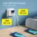 A9T+ 40W 4-Port USB PD Charger Dual USB-A QC3.0 PD3.0 Fast Charging Wall Charger Adapter EU Plug US Plug UK Plug for iPhone 13 14 14Pro for Xiaomi 13 for Samsung Galaxy S23