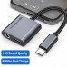 AG01 USB Type-C to Type-C/3.5mm Earphone HiFi AUX Audio Adapter Converter PD60W Fast Charging for Samsung S22 21 Xiaomi Huawei 3.5mm Wired Earphone