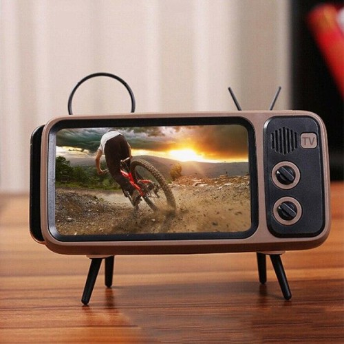 Bakeey Mini Retro TV Pattern Desktop Phone Stand Holder Lazy Bracket for Mobile Phone between 4.7 inch to 5.5 inch