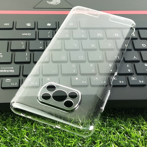 Bakeeyfor POCO X3 PRO /  POCO X3 NFC Case Crystal Transparent with Lens Protector Shockproof Non-Yellow Hard PC Protective Case Back Cover