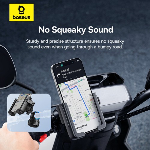 Baseus GoTrip Series Bike Phone Mount 360° Rotatable Anti-shake for 5.7''-7.2'' Mobile Phone Electric Motorcycle Scooter Holder Accessory