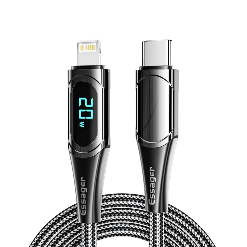 ESSAGER ES-X15 PD 20W Type-C to iP Cable Fast Charging Data Transmission TPE Core Line 1M/2M Long for iPhone13 13 Pro 13 Pro Max for iPhone14 Pro Max for iPad