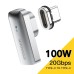 ESSAGER PD 100W LED Indicator Type-C To Type-C L-shaped Magnetic Charge Adapter Fast Charging USB Magnet Connector 20Gbp Data Sync For Macbook Laptop Mobile Phone Tablet
