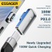 ESSAGER PD 100W LED Indicator Type-C To Type-C L-shaped Magnetic Charge Adapter Fast Charging USB Magnet Connector 20Gbp Data Sync For Macbook Laptop Mobile Phone Tablet