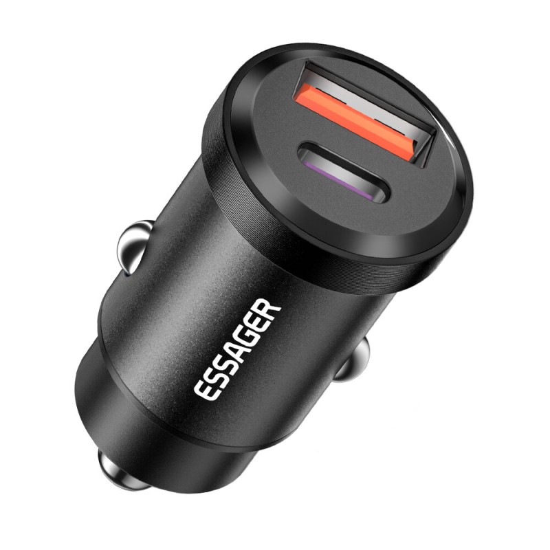 Essager 30W USB PD QC3.0 SCP Fast Charging Car Charger For iPhone 13 13 Mini 13 Pro Max For Samsung Galaxy S22 S22 Ultra For Huawei P50 Xiaomi Mi 13