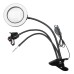 Flexible Arm Stepless Dimmable 3 Color Modes 10X LED Magnifying Lamp with Clamp