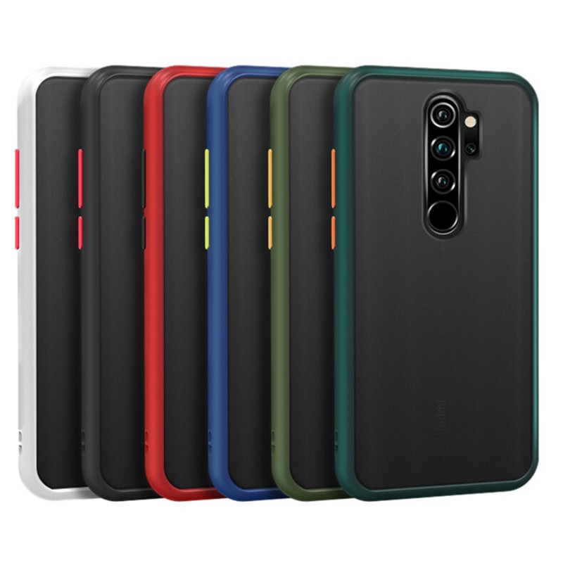 For Xiaomi Redmi Note 8 Pro Case Bakeey Armor Shockproof Anti-fingerprint Matte Translucent Hard PC&Soft TPU Edge Protective Case Non-original