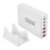 [GaN Tech] 120W 6-Port USB PD Charger 3USB-A+3USB-C Fast Charging Desktop Charging Station EU Plug for iPhone 15 14 13 for Huawei Pura 70 Ultra for Xiaomi 14pro for Samsung Galaxy S24