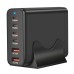 [GaN Tech] 155W 6-Port USB PD Charger 2USB-A+4USB-C Fast Charging Desktop Charging Station EU Plug for iPhone 15 14 13 for Samsung Galaxy S24 for Huawei Pura 70 for Xiaomi Civi 4 Pro