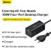 [GaN Tech] Baseus GaN3 Pro 100W 4-Port USB Charger 2USB-A+2USB-C Fast Charging Desktop Charging Station EU Plug for iPhone 15 14 13 for Samsung Galaxy S24 for Xiaomi 14pro for Huawei Mate60 Pro