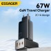 [GaN Tech] ESSAGER 67W 3-Port USB PD Charger 2USB-C+USB-A QC3.0 2.0 PD AFC FCP SCP BC1.2 DCP Apple2.4A Fast Charging Wall Charger Adapter EU Plug for iPhone 15 14 13 for Xiaomi 14pro for Huawei Pura 70 Ultra for Samsung Galaxy S24