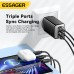 [GaN Tech] ESSAGER 67W 3-Port USB PD Charger 2USB-C+USB-A QC3.0 2.0 PD AFC FCP SCP BC1.2 DCP Apple2.4A Fast Charging Wall Charger Adapter EU Plug for iPhone 15 14 13 for Xiaomi 14pro for Huawei Pura 70 Ultra for Samsung Galaxy S24