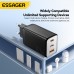 [GaN Tech] ESSAGER 67W 3-Port USB PD Charger 2USB-C+USB-A QC3.0 2.0 PD AFC FCP SCP BC1.2 DCP Apple2.4A Fast Charging Wall Charger Adapter EU Plug for iPhone 15 14 13 for Xiaomi 14pro for Huawei Pura 70 Ultra for Samsung Galaxy S24