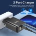 [GaN Tech]USLION 65W 2-Port USB PD Charger Dual 33W USB-A PD3.0 QC3.0 PPS Fast Charging Wall Charger Adapter EU Plug US Plug UK Plug for Xiaomi 12 for Redmi K30 Pro for iPhon13 for Samsung Galaxy S21