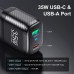 [GaN Tech] USLION BK310 35W 2-Port USB PD Charger USB-A+USB-C PD3.0 QC3.0 SCP FCP AFC Fast Charging Wall Charger Adapter EU Plug for iPhone 15 14 13 for Huawei Mate60 Pro for Xiaomi 14pro for Samsung Galaxy Z Flip4