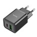 HOCO N28 20W 2-Port USB PD Charger PD20W+QC3.0 Dual Port Fast Charging Wall Charger Adapter EU Plug for iPhon14 Pro Max for iPad Pro for Huawei P50 for Xiaomi 11