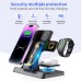 HYY-H32 15W Wireless Foldable Charger Fast Wireless Charging Stand Digital Clock Function for Smart Phones for iPhone 15 14 13 for Xiaomi 14pro for Huawei Mate60Pro for Apple Watch for Airpods