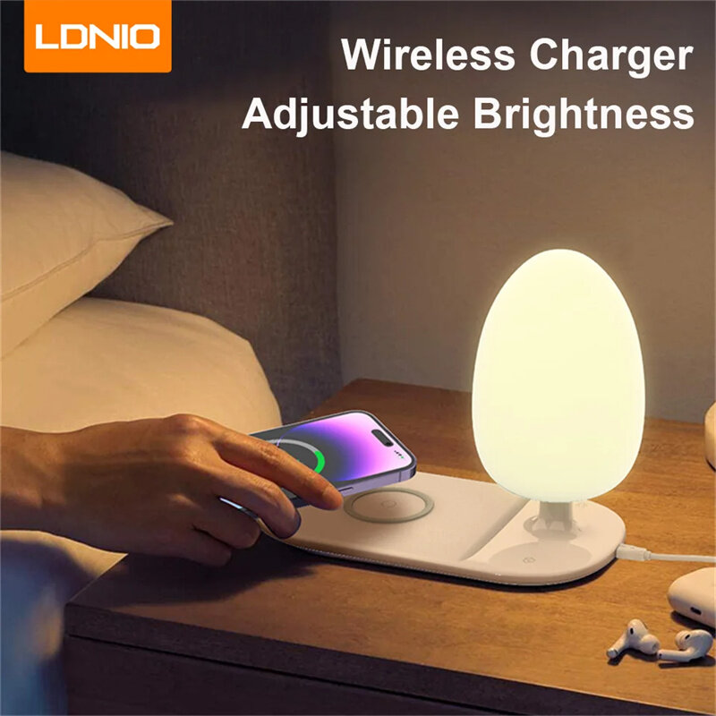 LDNIO Y3 15W 10W 7.5W 5W Wireless Charger Fast Wireless Charging Pad with Desk Lamp for Qi-enabled Smart Phones for iPhone 15 15 Plus 15 Pro 15Pro Max 14 13 for Huawei Mate60 Pro for Samsung Galaxy Z Flip4