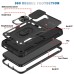 Multi-layers Shockproof Mobile Phone Case with Metal Patch Ring Holder Hard PC+TPU Protective Case for Samsung Galaxy S23 Ultra