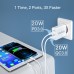 PD20W 2-Port USB PD Charger Dual 20W USB-C PD3.0 QC3.0 Fast Charging Wall Charger Adapter EU Plug for iPhone 12 13 14 14 Pro Max for Huawei Mate50 for Redmi K60 for Samsung Galaxy S22